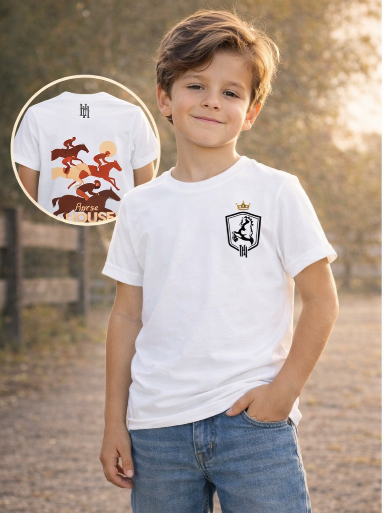 Polera Horse House Niño Blanca